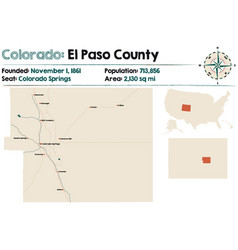 Map El Paso County In Colorado