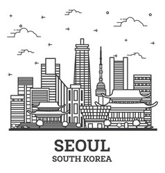 Outline Seoul South Korea City Skyline