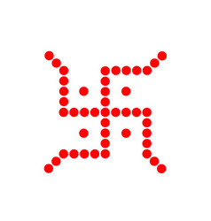 Swastika Icon With Red Dots Hindu Holy Symbol