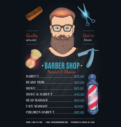 Barber Shop Hipster Style Poster