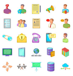 Huckster Icons Set Cartoon Style