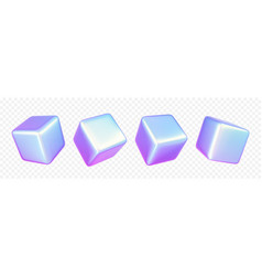 3d Holographic Cube Shape Abstract Graphic