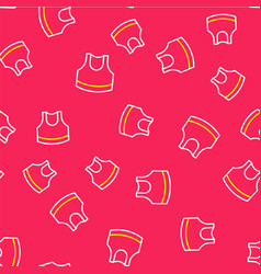 Line Female Crop Top Icon Isolated Seamless