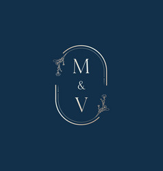 Mv Wedding Invitational Floral Initial Concept