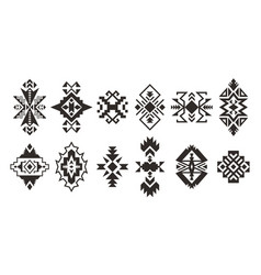 Set of decorative tribal elements isolated on Vector Image