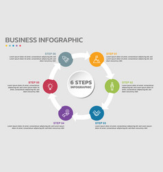 Visual Data Presentation Cycle Diagram With 6