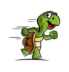 Cartoon Mascot Funny Running Turtle