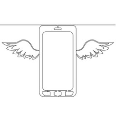 Continuous Line Drawing Speed Wings Smartphone