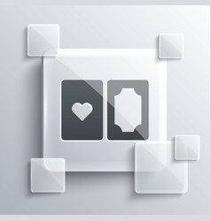 Grey Deck Of Playing Cards Icon Isolated On