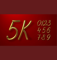 Set Of Golden Numbers And Letter K