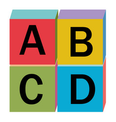 Wooden Alphabet Cubes With Letters A B C D