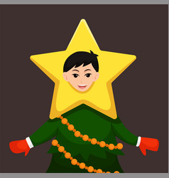 Christmas Boy With Fir Tree Costume Character