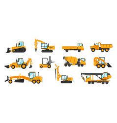 Industrial Vehicles Cartoon Construction Trucks