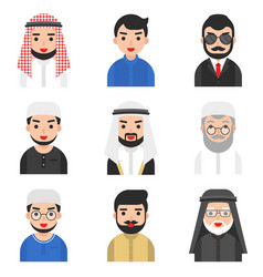 Set Muslim Men Muslim Avatar Icon