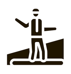 Snowboarder Slalom Icon Glyph