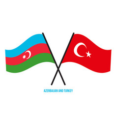 Azerbaijan And Turkey Flags Crossed And Waving