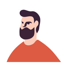 Bearded Man In Modern Flat Design