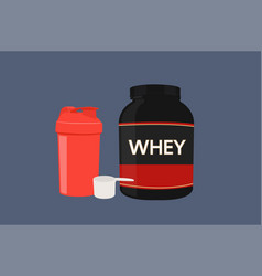 Protein Shaker Scoop And A Whey Bottle