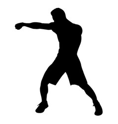 Boxing Player Punch Silhouette