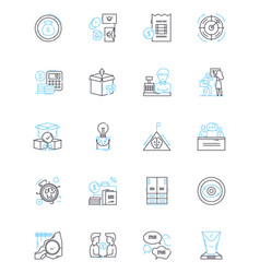 Budget Analysts Linear Icons Set Forecasting