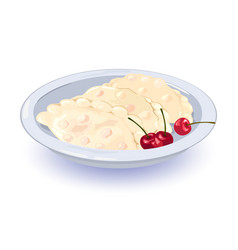 Cartoon Pierogi With Cherry