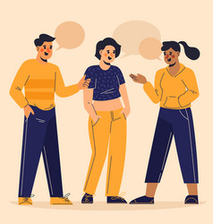 Hand Drawn Flat People Talking