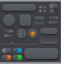Buttons black interface icons Royalty Free Vector Image
