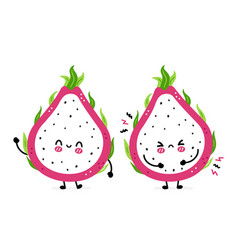 Cute Funny Sad And Happy Dragon Fruit Hand