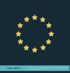 Europe Flag Star Icon Template Design Eps 10