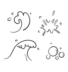 Hand Drawn Doodle Ocean Water Splash