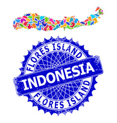 Splash Mosaic Flores Island Indonesia Map