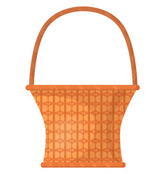 Cartoon Wicker Basket Icon Handmade Rural