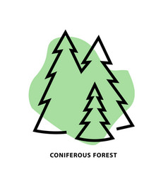 Coniferous Forest Tree Line Icon Linear Style