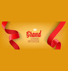 Grand Opening Invitation Yellow Banner Design