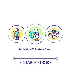 Individual Volunteer Grant Concept Icon