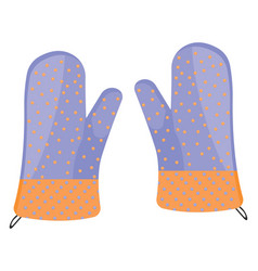 Purple Oven Mittens On A White Background