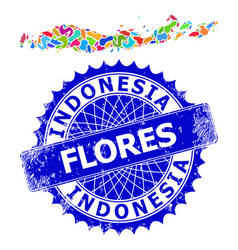 Spot Collage Flores Islands Indonesia Map