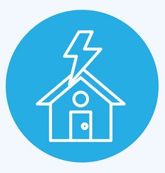 Icon Lightning Striking House Suitable