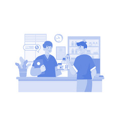 Pharmacy Worker Giving Medicine To Man