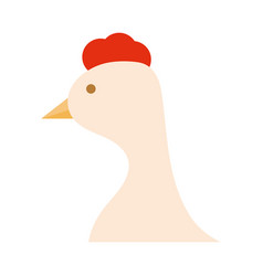 Cartoon Hen Bird Farm Flat Icon Style