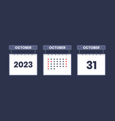 2023 Calendar Design October 31 Icon 31st