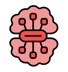 Digital Brain Icon Flat