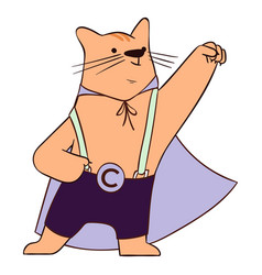 Hero Cat Posing Cartoon