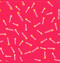 Line Toothbrush Icon Isolated Seamless Pattern