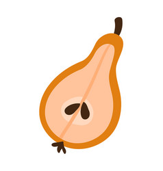 Simple Half Pear In Flat Style