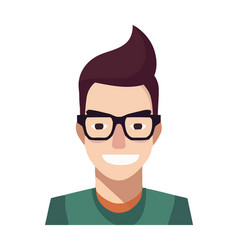 Smiling Man Avatar In Flat Design