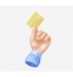 3d Render Hand Hold Gold Credit Card