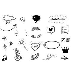 Hand drawing set of doodle borders Royalty Free Vector Image