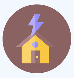 Icon Lightning Striking House Suitable