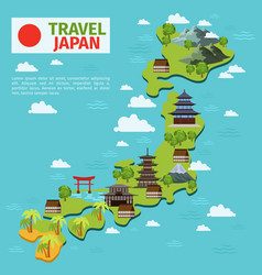 Japan Travel Map With Traditional Japanese